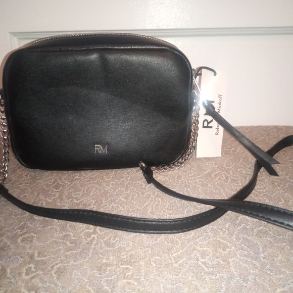 Rebecca Minkoff Black Quilted Crossbody Bag with Silver Chain - Picture 4 of 9